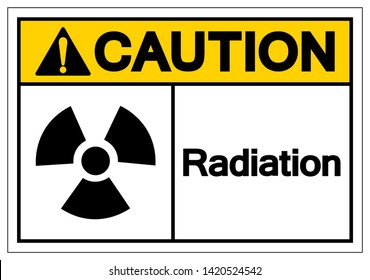 Caution Radiation Symbol Sign, Vector Illustration, Isolate On White Background Label. EPS10