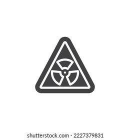 Caution radiation vector icon. filled flat sign for mobile concept and web design. Radiation Toxic glyph icon. Symbol, logo illustration. Vector graphics