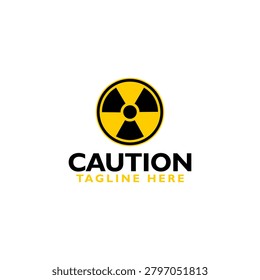 Caution, radio active logo isolated on white background