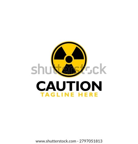 Caution, radio active logo isolated on white background