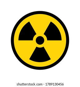  Caution radioactive danger sign.  Radiaction symbol. Radiaction warning. Vector illustration.