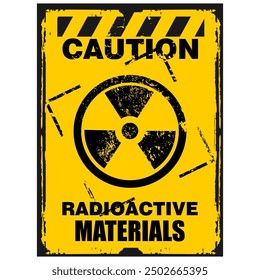 Caution, Radioactive Materials, sign vector