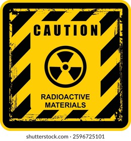 Caution, Radioactive materials sign vector