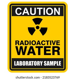 PRECAUCIÓN, AGUA RADIOACTIVA, VECTOR DE LA MUESTRA DE LABORATORIO