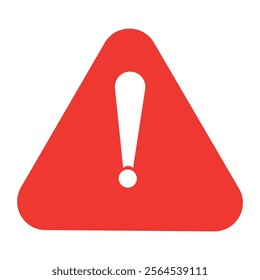 Caution, red and white vector exclamation mark