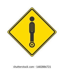 Caution riding hoverboard icon. Warning symbol modern, simple, vector, icon for website design, mobile app, ui. Vector Illustration
