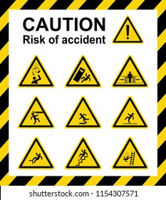 Caution Risk Accident Sign Symbol Vector Stock Vector (Royalty Free ...