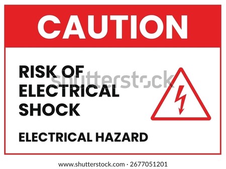 Caution Risk of Electrical Shock - Electrical Hazard Warning