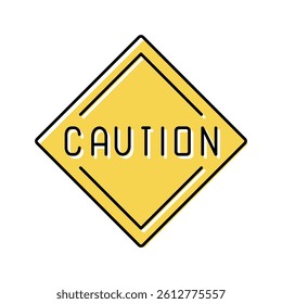 caution road sign color icon vector. caution road sign sign. isolated symbol illustration