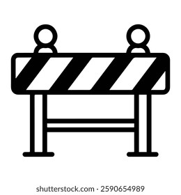 Caution Roadwork Barrier Sign Representing Safety, Construction Zones, and Traffic Warnings