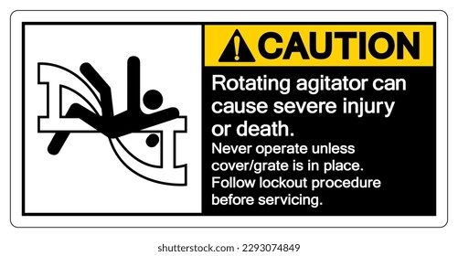 Caution Rotating agitator can cause severe injury or death Symbol Sign ,Vector Illustration, Isolate On White Background Label. EPS10