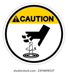 Caution Rotating Cutter Hazard Symbol Sign, Vector Illustration, Isolate On White Background Label .EPS10