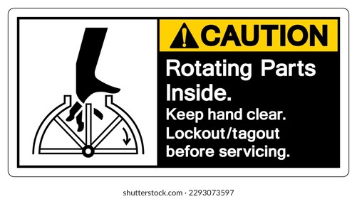 Caution Rotating Part Inside Keep Hand clear Symbol Sign, Vector Illustration, Isolate On White Background Label .EPS10