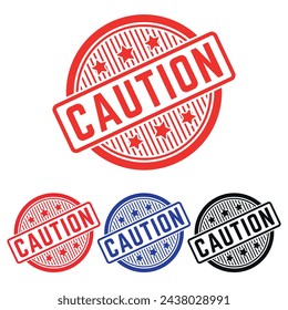 Caution Rubber stamp Design art Illustration 