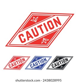 Precaución Sello de goma Diseño arte Ilustración 