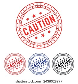 Caution Rubber stamp Design art Illustration 