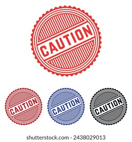 Caution Rubber stamp Design art Illustration 