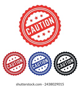 Precaución Sello de goma Diseño arte Ilustración 