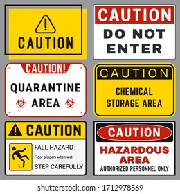 Caution Safety Blank Labels Ability Replace Stock Vector (Royalty Free ...