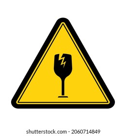 Caution safety glass sign design vector illustration