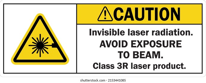 Caution Safety Label Invisible Laser Radiation, Avoid Exposure To Beam, Class 3R Laser Product, (LB-0035).