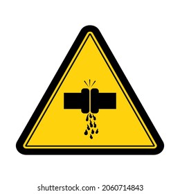 Caution safety leak of water or chemical material symbol sign design vector illustration