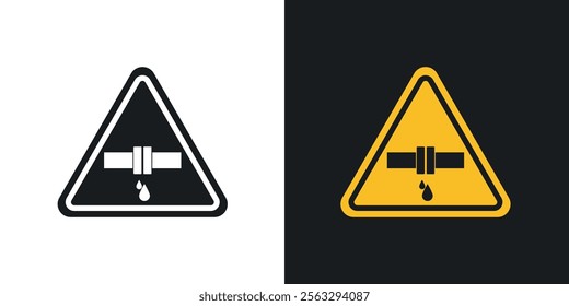 Caution safety leak of water or chemical material sign pack for app and website ui designs.