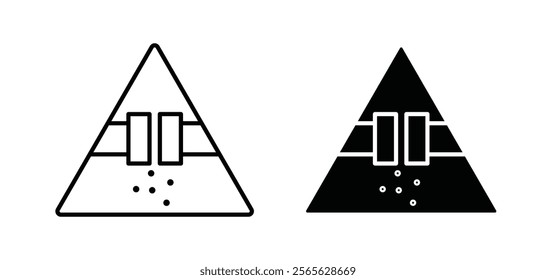 Caution safety leak of water or chemical material signs set in black and white colors