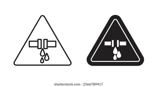 Caution safety leak of water or chemical material signs vector illustration pack