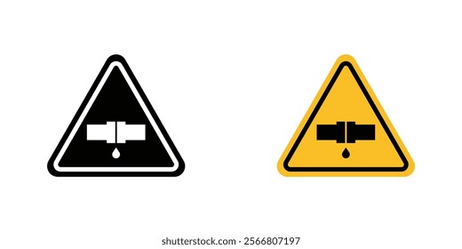 Caution safety leak of water or chemical material signssign vector pack for apps and web UI designs