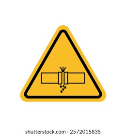 Caution safety leak of water or chemical material sign in yellow color