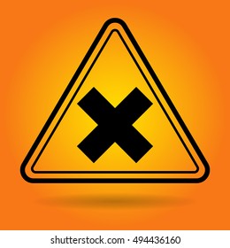 Caution Safety Sign Icon Flat Vector Illustration