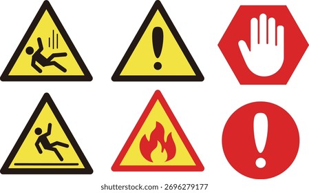Conjunto de iconos de advertencia de seguridad de precaución