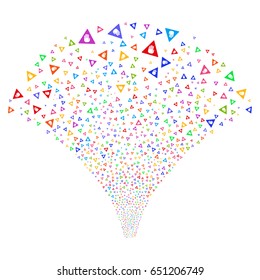 Caution salute stream. Vector illustration style is flat bright multicolored iconic symbols on a white background. Object source fountain done from random symbols.