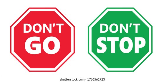 Caution School Kids, Stop And Go Area Sign And Slow Down Icon Do Not Enter Or Cross Zone Signs Don't Stop Dont Entry Road No Walk Or Walking Icons Traffic Halt Pictogram Safety First To Pass Over