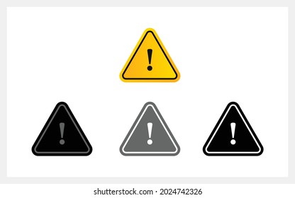 caution or security or attention or error or risk flat modern vector icon set