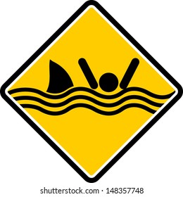 caution sharks sign