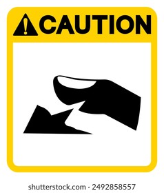 Caution Sharp Edge Of Finger Hazard Symbol Sign, Vector Illustration, Isolate On White Background Label.EPS10