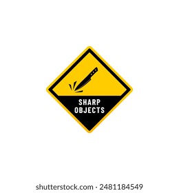 Caution Sharp objects or danger sharp objects sign vector isolated. Best warning Sharp objects for Sharp object danger warning