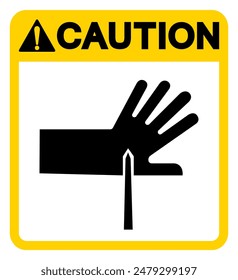 Precaución Signo del símbolo de los puntos agudos, Ilustración vectorial, aislado en el fondo blanco .EPS10