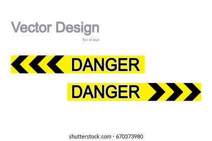 CAUTION sign. arrow yellow and black color with texture.  The hazard warning for text and symbols filled.