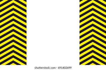 CAUTION sign. arrow yellow and black color.  The hazard warning for text and symbols filled.