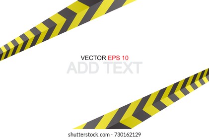 CAUTION sign. arrow yellow and black color with texture.  The hazard warning for text and symbols filled.