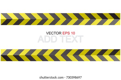 CAUTION sign. arrow yellow and black color with texture.  The hazard warning for text and symbols filled.