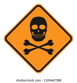 Caution Sign Black Skull Crossbones On Stock Vector (Royalty Free ...