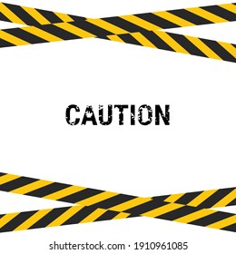 Caution sign with black and yellow stripes. warning sign background