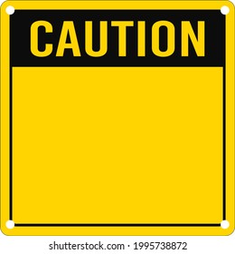 Caution Sign Blank Square Yellow Sign Stock Vector (Royalty Free ...