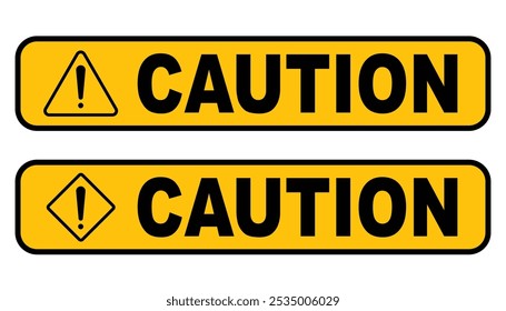 Caution sign board with exclamation mark. danger sign. caution sign. exclamation. area under construction. yellow warning sign. caution board. hazard warning attention