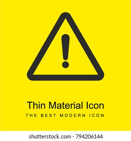 Caution Sign bright yellow material minimal icon or logo design
