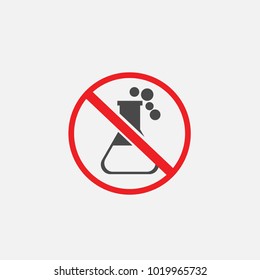 caution sign chemical bottle vector icon for corrosive and dangerous